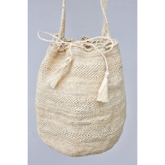 Yute Bucket Bag LARGE Crochet Straw Sisal Jute Market Bag - Natural Fiber Bag - Picture 9 of 10